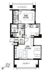 ワールドパレス不動前 1LDKの間取図画像