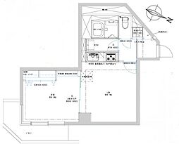 チュリス氷川坂 1LDKの間取図画像