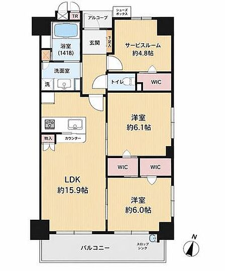 南東角部屋の陽当たり良く3LDK。リフォーム済みで新築のように綺麗な室内、設備もグレードアップ済み◎