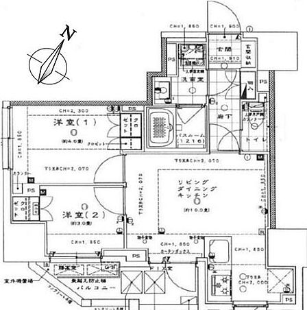2LDK 間取り