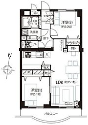 大森ハイツ 2LDKの間取図画像