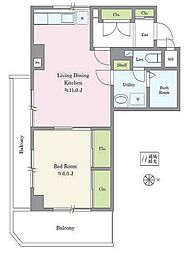 平河町ドリームマンション 1LDKの間取り