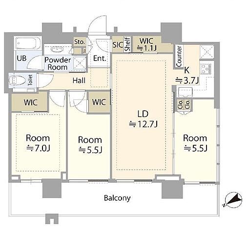 間取り シティタワー新宿 31階/-