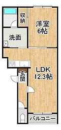 BULLION 1LDKの間取図画像
