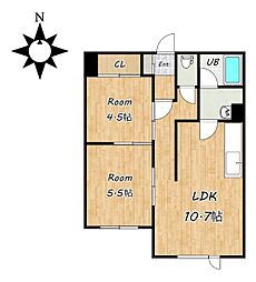 フォレストコート 2LDKの間取図画像