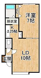 リバーサイドJoy 1LDKの間取図画像