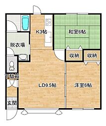 パルファム 2LDKの間取図画像
