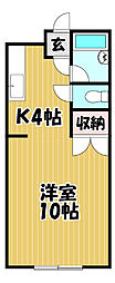 アーバン63 1Kの間取図画像