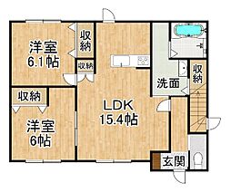 N.77(エヌドット77) 2LDKの間取図画像