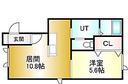 Millyla K 1LDKの間取図画像