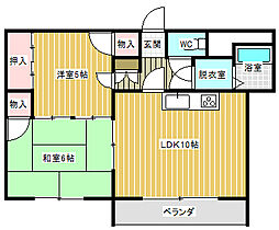 コーポすゞき 2LDKの間取図画像