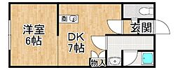 ヴィラージュホンマ 1DKの間取図画像