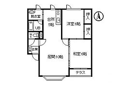 ハッピーハウス12A 2階2LDKの間取り