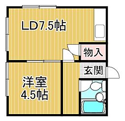 ニューコーポ231 1DKの間取図画像