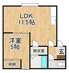 コーポマイロード2 1LDKの間取図画像