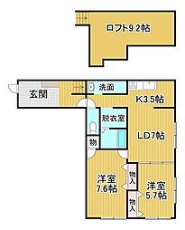 アダージオ池田 2LDKの間取図画像