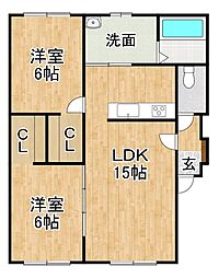 INSIEME 2LDKの間取図画像