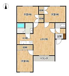 リトルフラッツ1st 3LDKの間取図画像