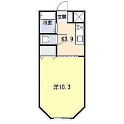 URBAN38 1Kの間取図画像