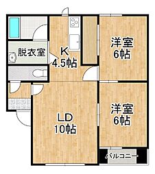 ヴィラ・フローレンス 2LDKの間取図画像