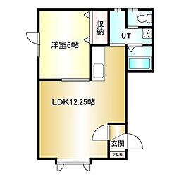 メゾンラポール 1LDKの間取図画像