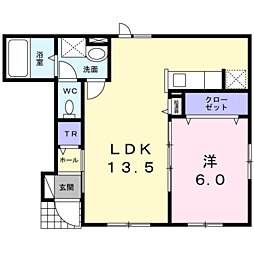ジャスティ 1LDKの間取図画像