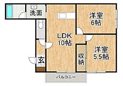ボヌール171 2LDKの間取図画像