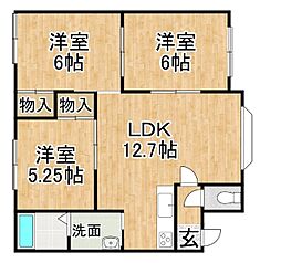 アートヒルズ1 3LDKの間取図画像