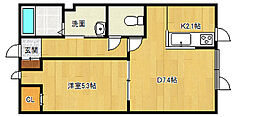 KS 1DKの間取図画像