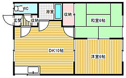 松本マンションB 2LDKの間取図画像