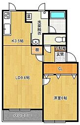 ALPHA2 1LDKの間取図画像