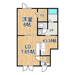 レジデンスアイ弐号館 1LDKの間取図画像