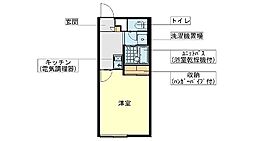 レオパレスSAKURA 1Kの間取図画像