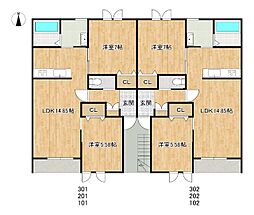 仮)西4南4新築AP 2LDKの間取図画像