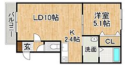 PROUD 1LDKの間取図画像