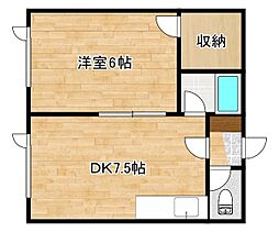 イトーコーポC 1DKの間取図画像