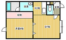 リテラ3 1DKの間取図画像