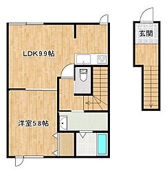 メゾンウエスト19 1LDKの間取図画像