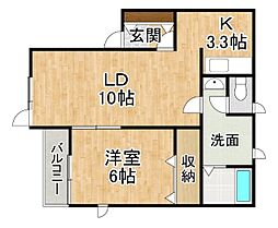フォンテーヌA 1LDKの間取図画像