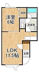 アーク・リビオンB 1LDKの間取図画像