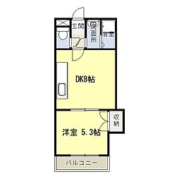 ハイ・グレースA 1DKの間取図画像