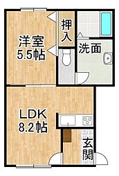 PEACE-7 1DKの間取図画像
