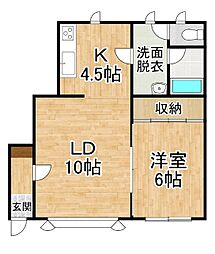 リトルフォレスト 1LDKの間取図画像