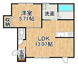 Orchid 1LDKの間取図画像