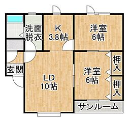 ランドスケイプ2 2LDKの間取図画像