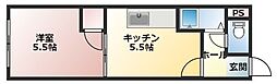TINYSQUARE2 1DKの間取図画像