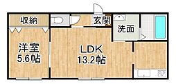 仮称)西13条南11丁目MS 1LDKの間取図画像