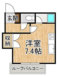 コーポラスNAO ワンルームの間取図画像