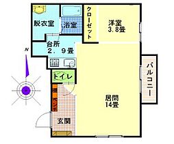 アビタプレイス 1LDKの間取図画像