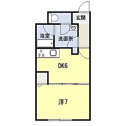 コーポYSD 1DKの間取図画像